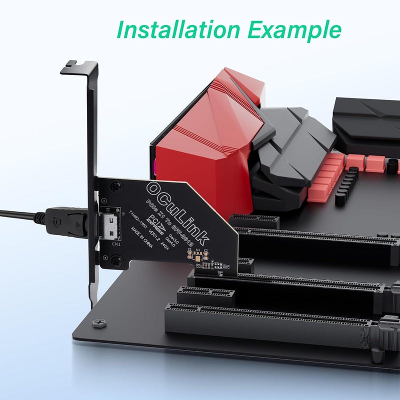 SinLoon PCIE to Oculink SFF-8612 Adapter PCI-Express 4.0 Oculink External Graphics Card with Slot Bracket (PCIE X1) - Image 3